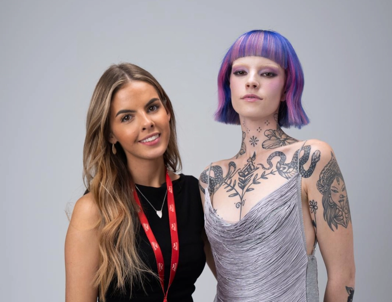 Amelia with her winning model, Lucy Noon - cropped Amelia with her winning model, Lucy Noon