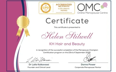 We’re so proud to announce that Helen is now a Menopause Champion at KH Hair Arnold!